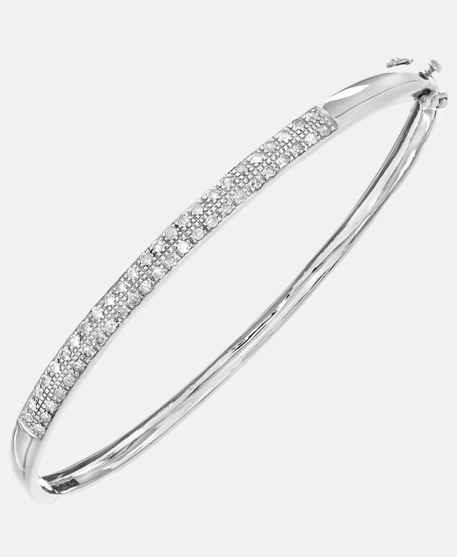 Armreif aus 375 Weißgold mit Diamant