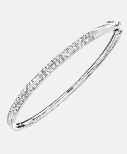 Armreif aus 375 Weißgold mit Diamant