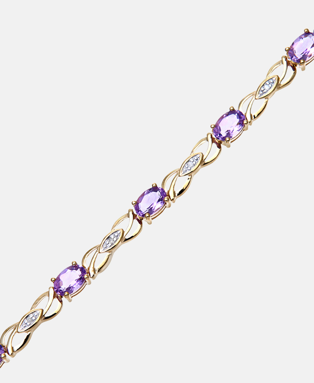 Armband aus 375 Gelbgold mit Diamant mit Amethyst