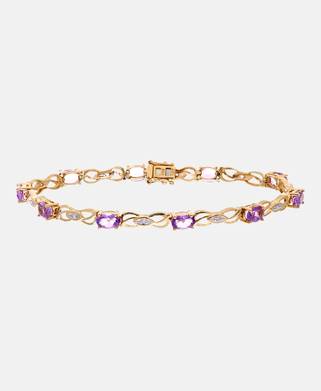 Armband aus 375 Gelbgold mit Diamant mit Amethyst