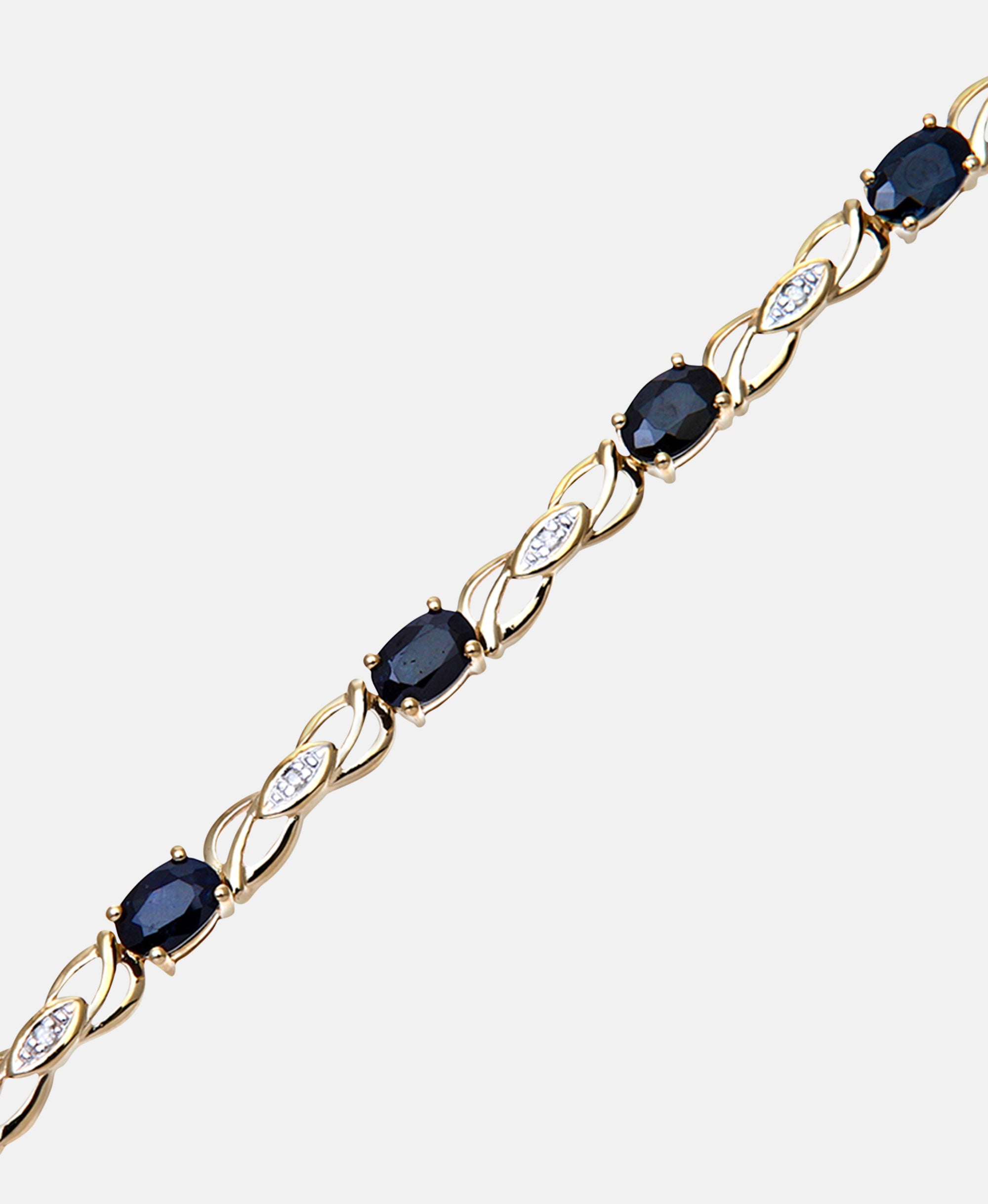 Armband aus 375 Gelbgold mit Diamant mit Saphir