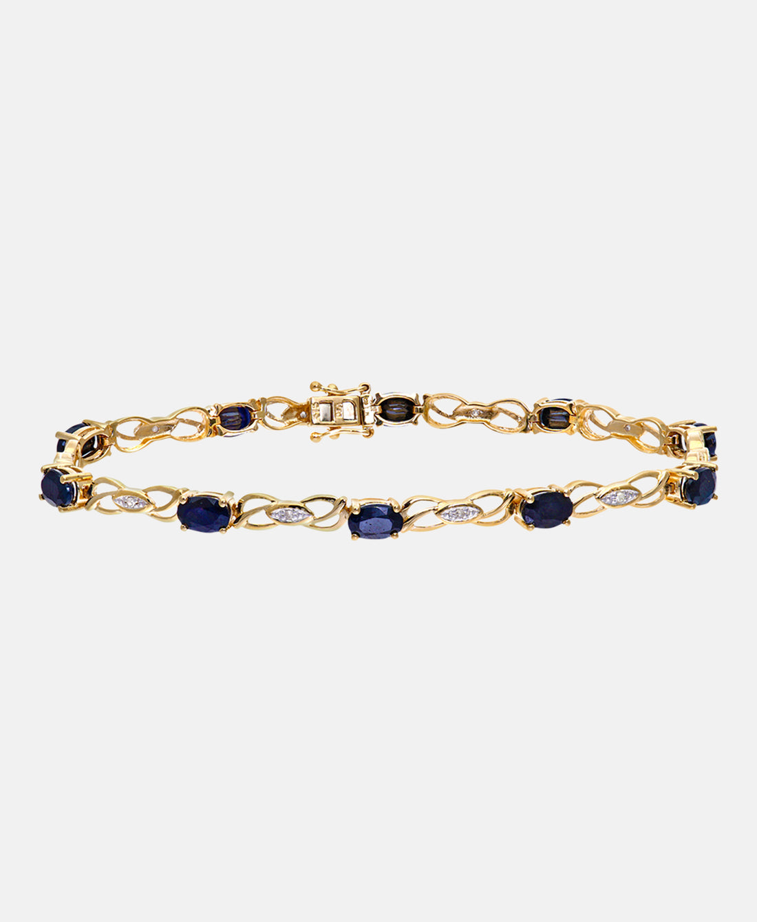 Armband aus 375 Gelbgold mit Diamant mit Saphir