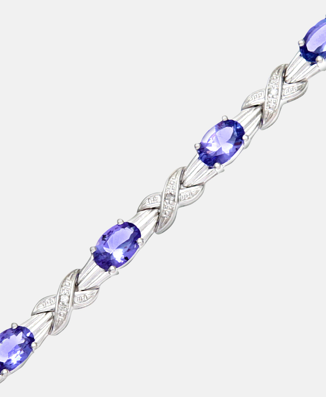 Armband aus 375 Weißgold mit Diamant mit Tansanit