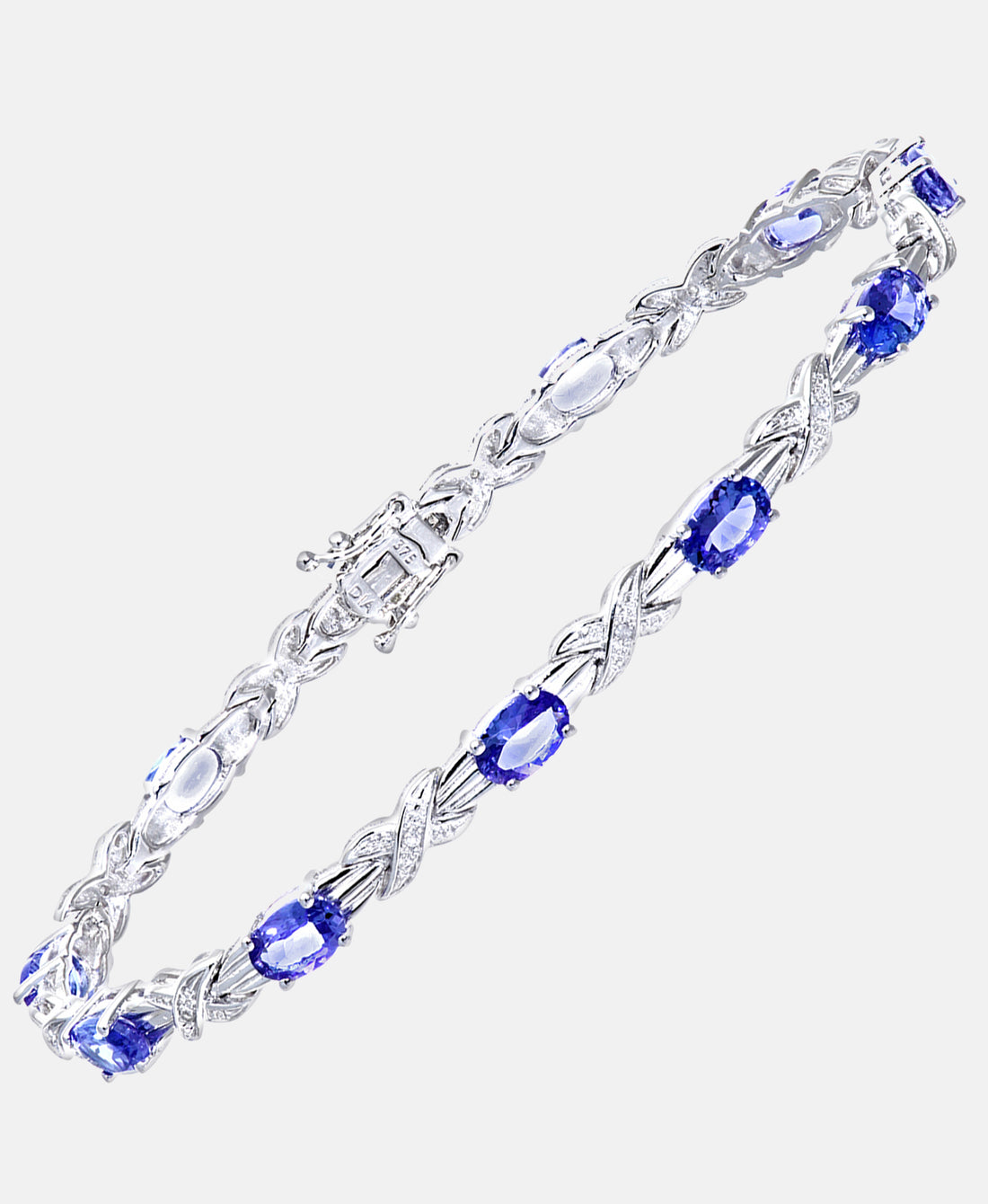 Armband aus 375 Weißgold mit Diamant mit Tansanit