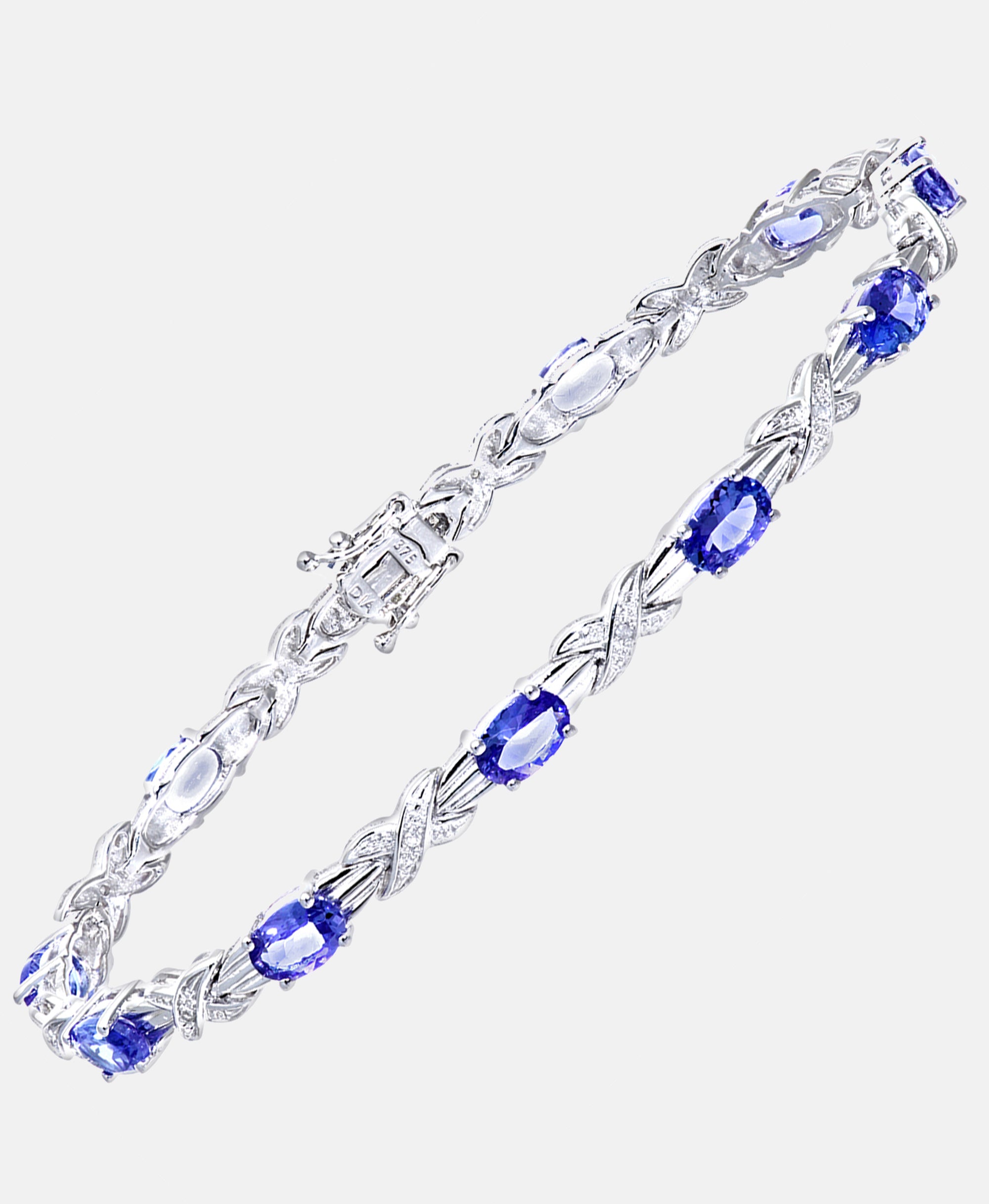 Armband aus 375 Weißgold mit Diamant mit Tansanit