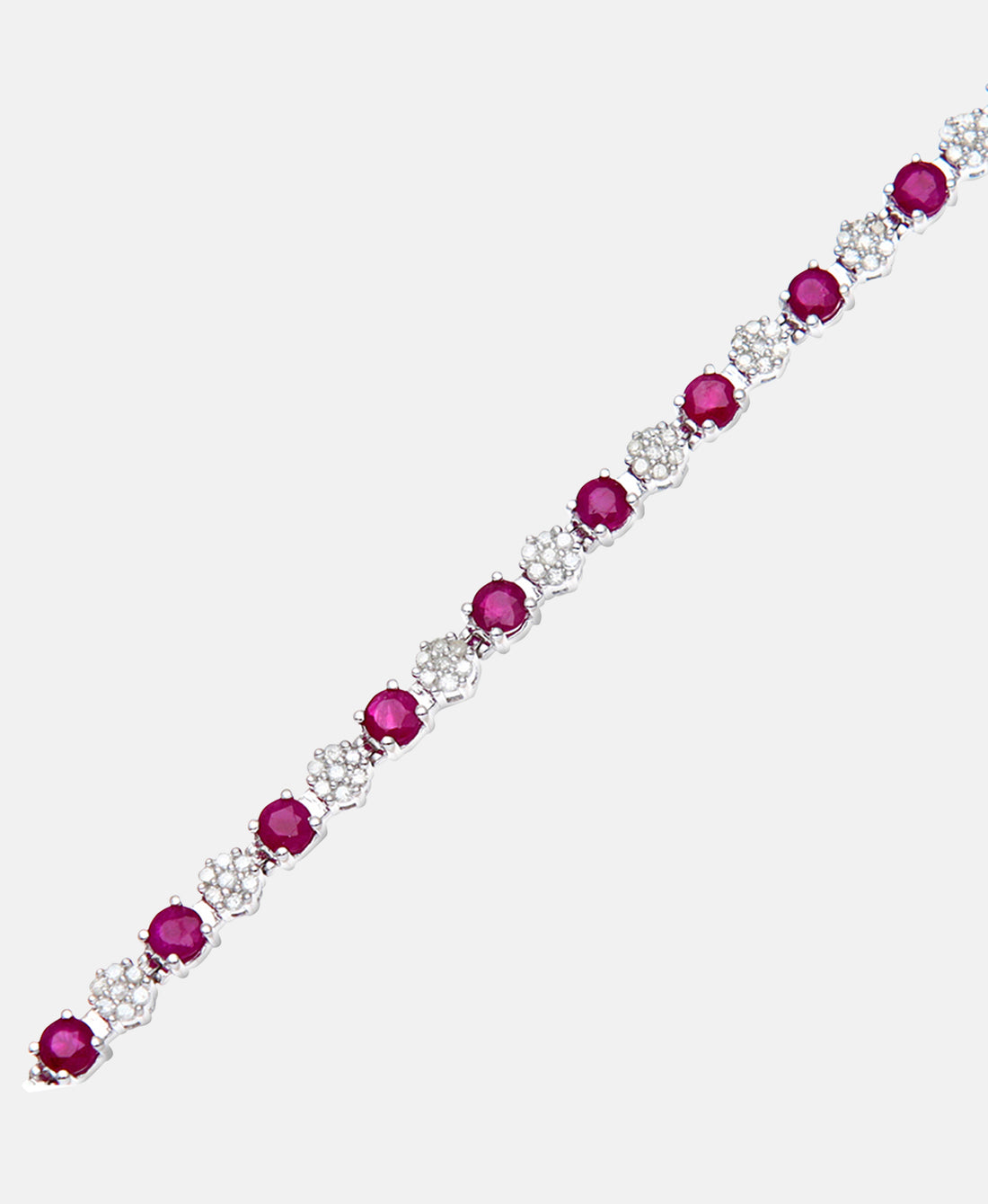 Armband aus 375 Weißgold mit 2.70 Karat Diamant mit Rubin