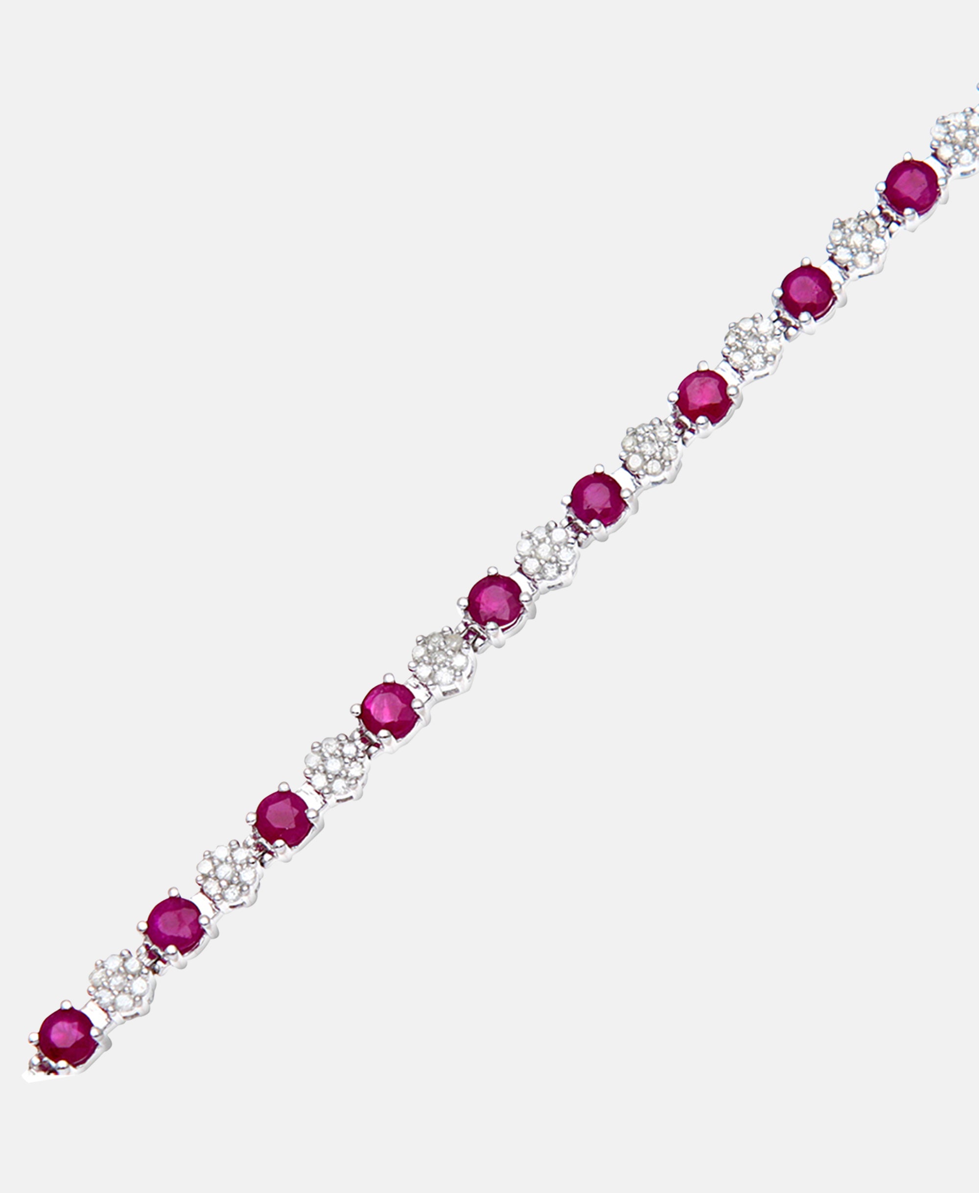Armband aus 375 Weißgold mit 2.70 Karat Diamant mit Rubin