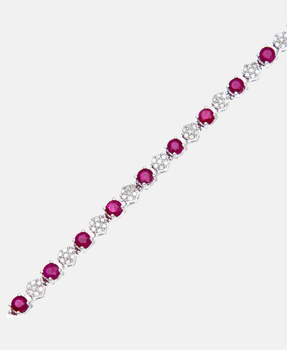 Armband aus 375 Weißgold mit 2.70 Karat Diamant mit Rubin