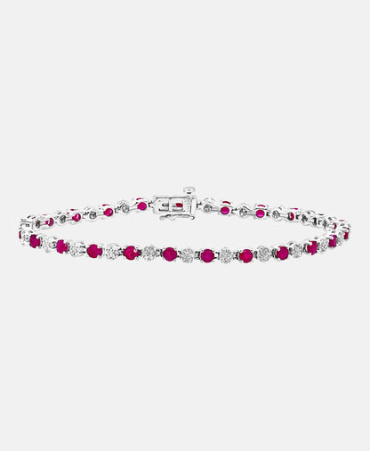 Armband aus 375 Weißgold mit 2.70 Karat Diamant mit Rubin
