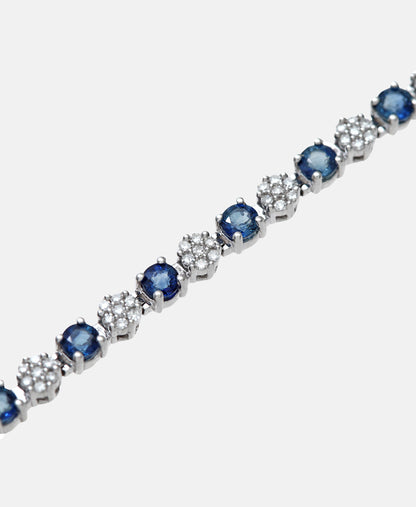 Armband aus 375 Weißgold mit 2.70 Karat Diamant mit Saphir