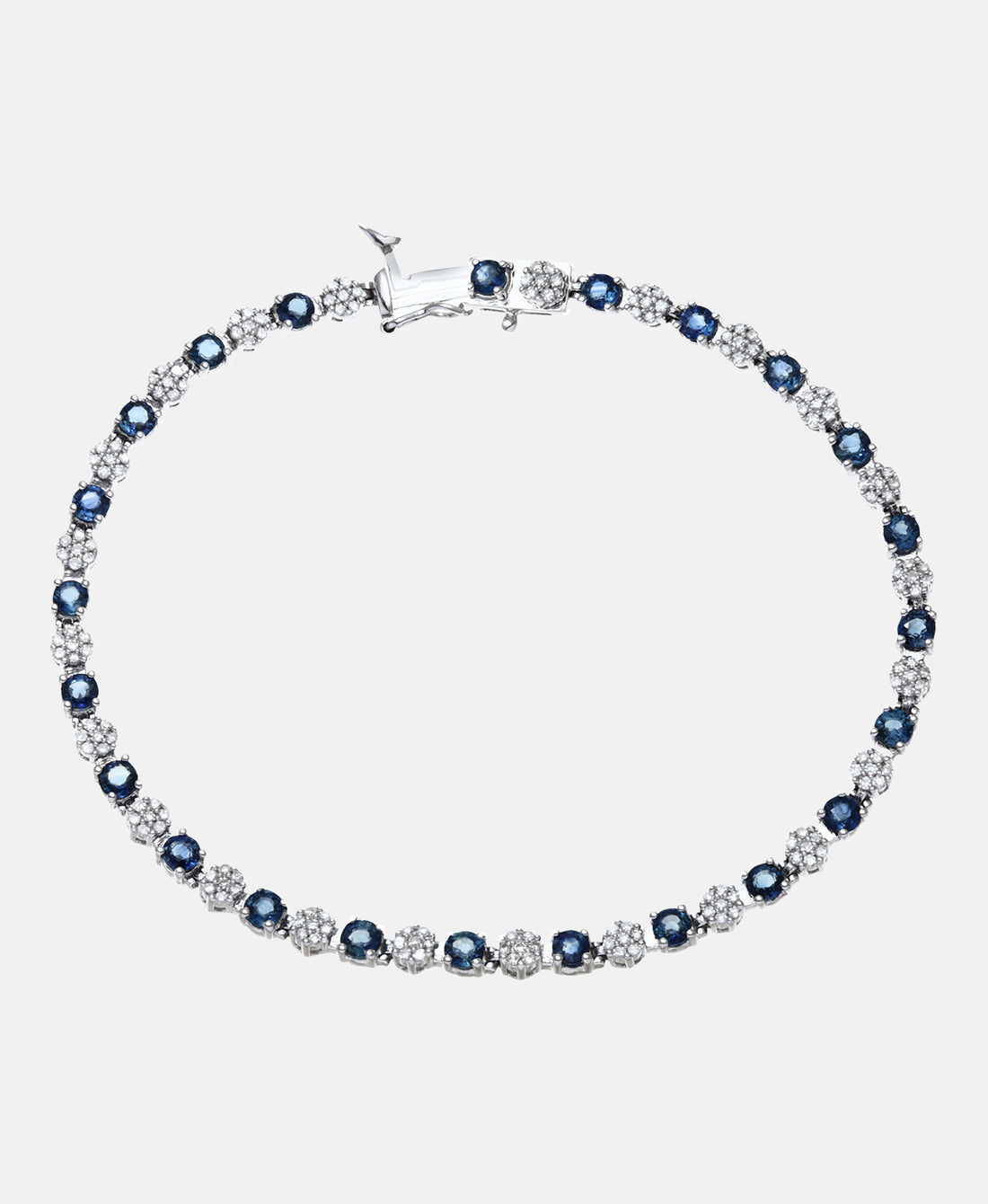 Armband aus 375 Weißgold mit 2.70 Karat Diamant mit Saphir