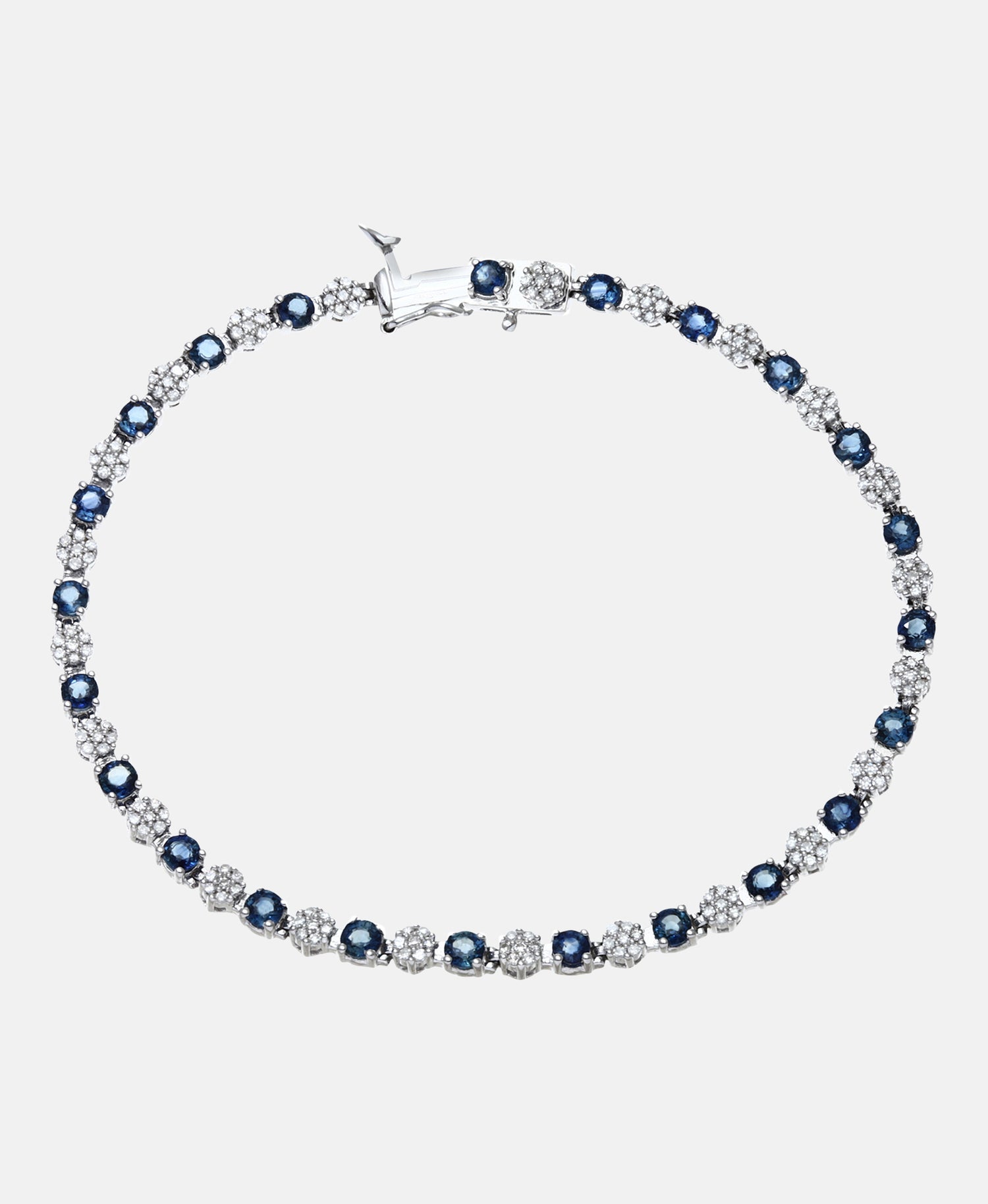 Armband aus 375 Weißgold mit 2.70 Karat Diamant mit Saphir