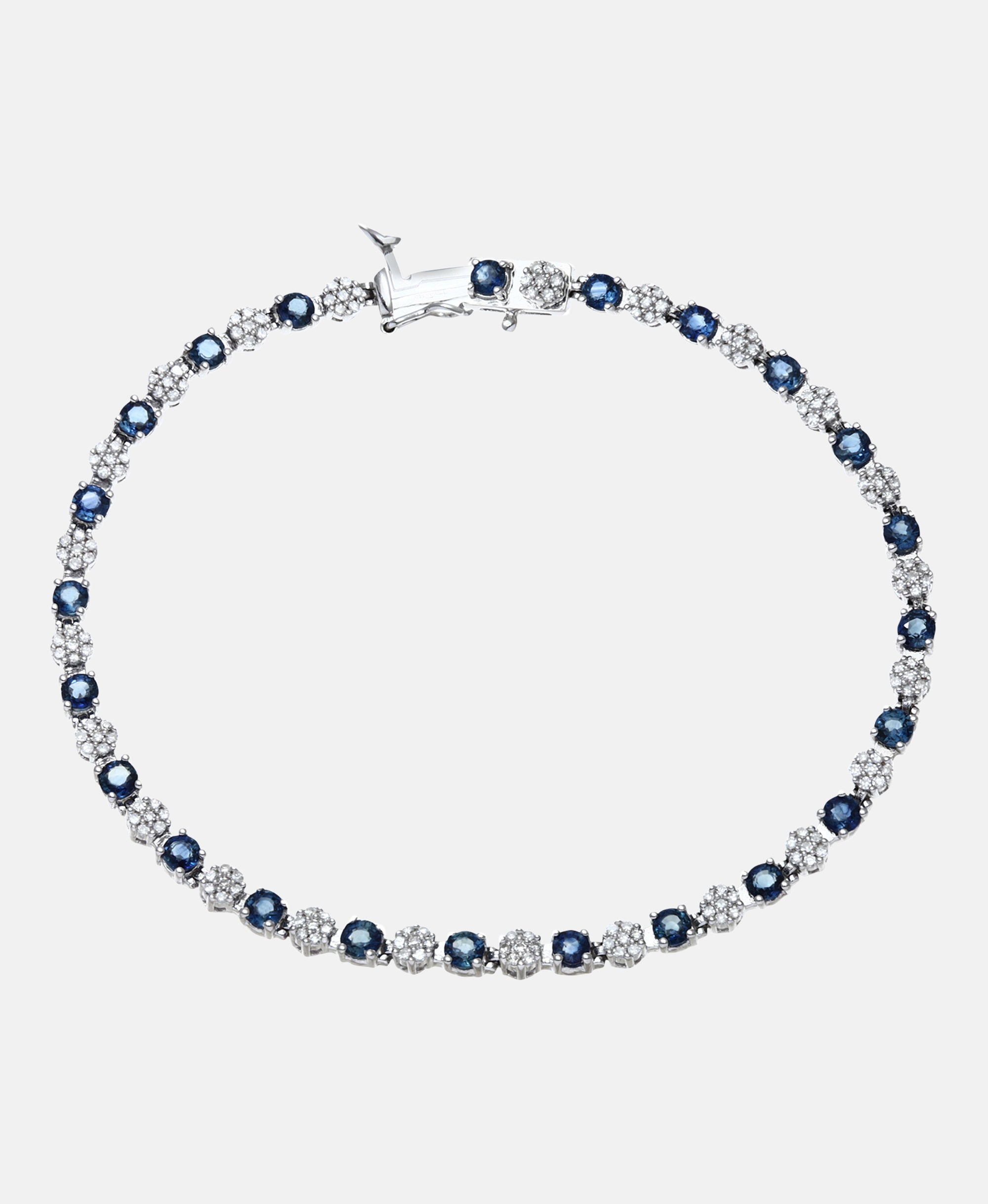 Armband aus 375 Weißgold mit 2.70 Karat Diamant mit Saphir