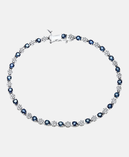 Armband aus 375 Weißgold mit 2.70 Karat Diamant mit Saphir