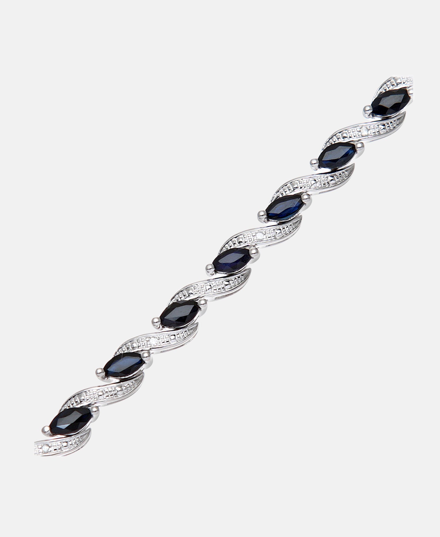 Armband aus 375 Weißgold mit Diamant mit Saphir