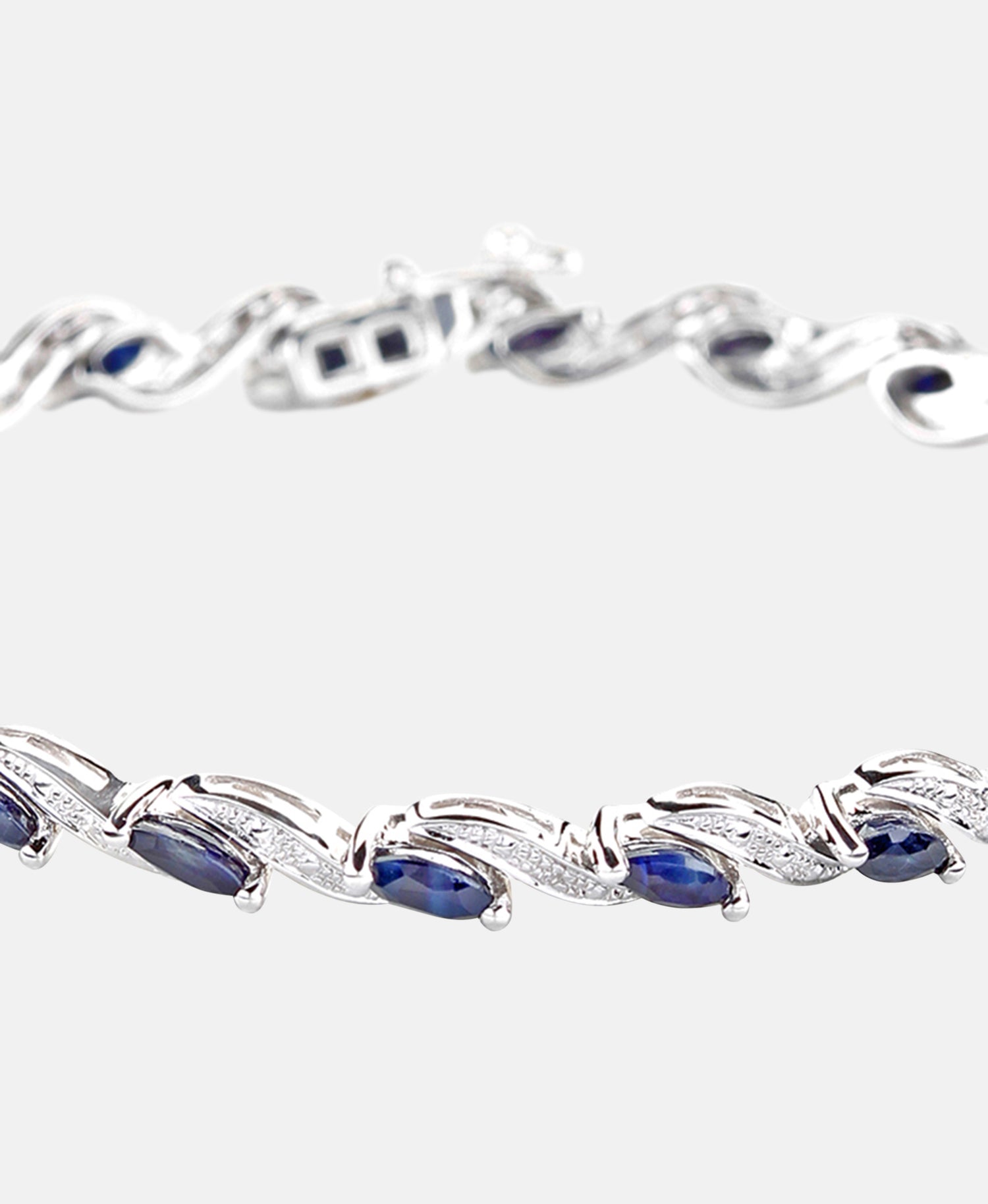 Armband aus 375 Weißgold mit Diamant mit Saphir