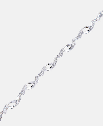 Armband aus 375 Weißgold mit Diamant gedreht