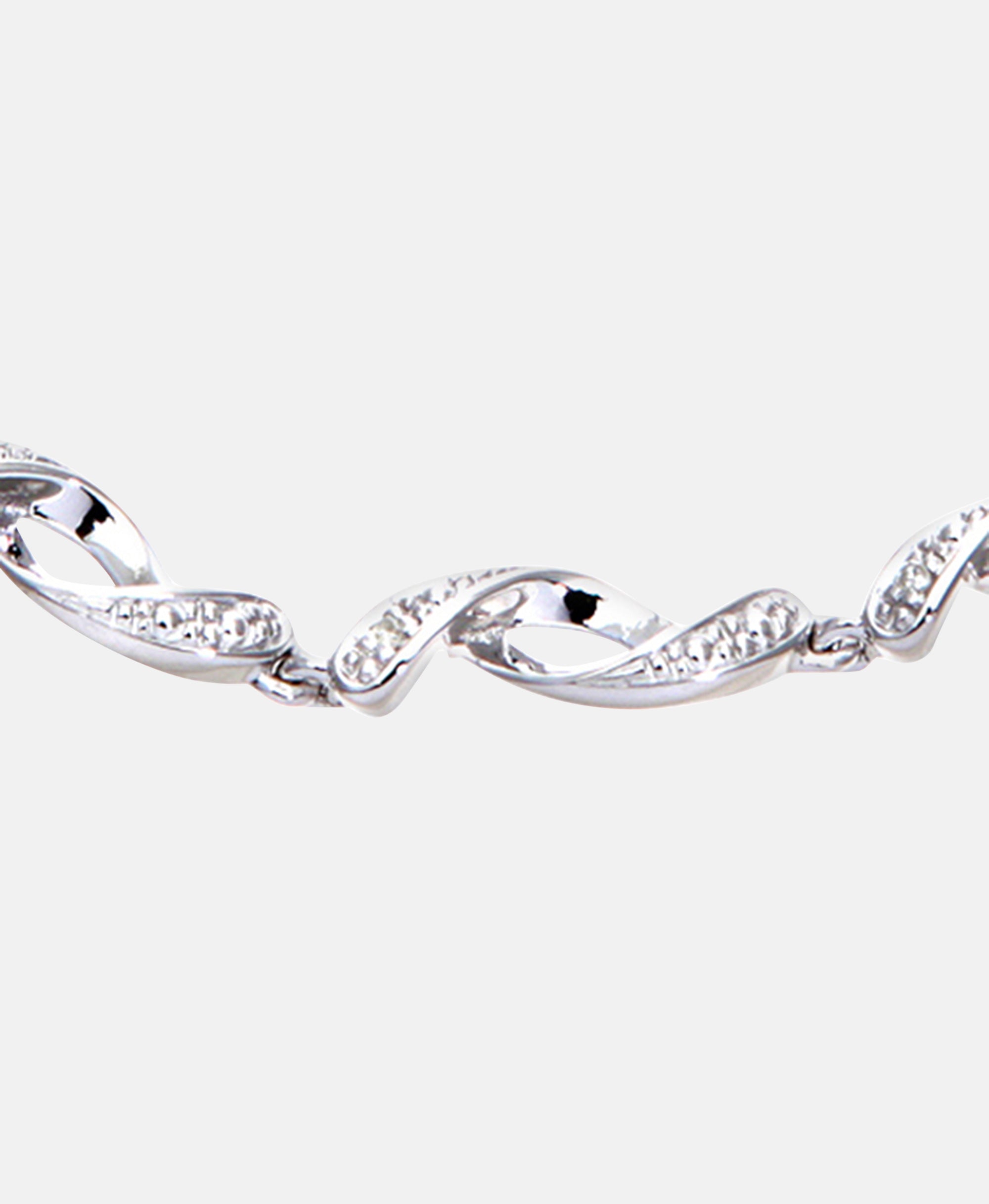 Armband aus 375 Weißgold mit Diamant gedreht