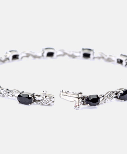 Armband aus 375 Gelbgold mit Diamant mit Saphir