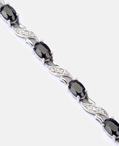 Armband aus 375 Gelbgold mit Diamant mit Saphir