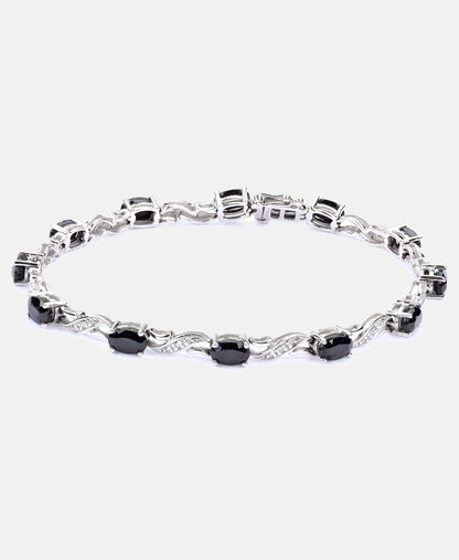 Armband aus 375 Gelbgold mit Diamant mit Saphir