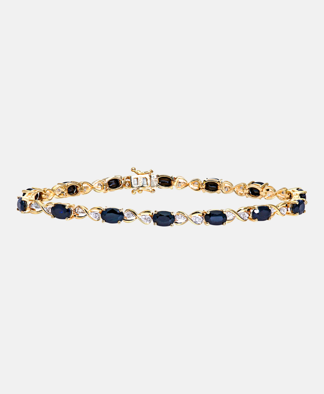 Armband aus 375 Gelbgold mit Diamant mit Saphir Infinity-Design