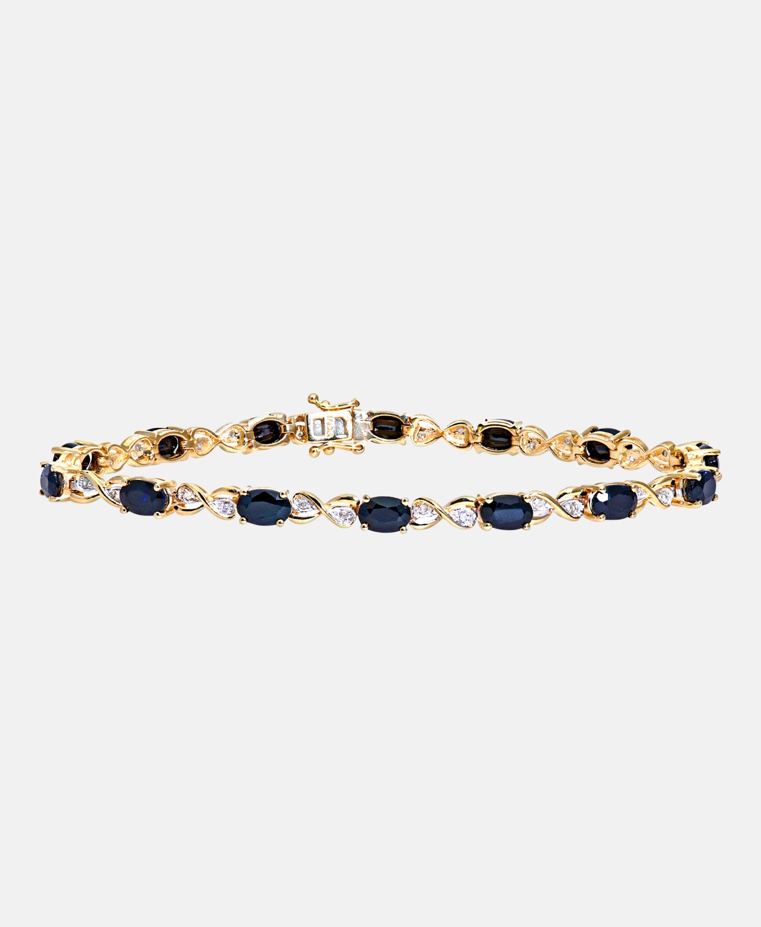 Armband aus 375 Gelbgold mit Diamant mit Saphir Infinity-Design