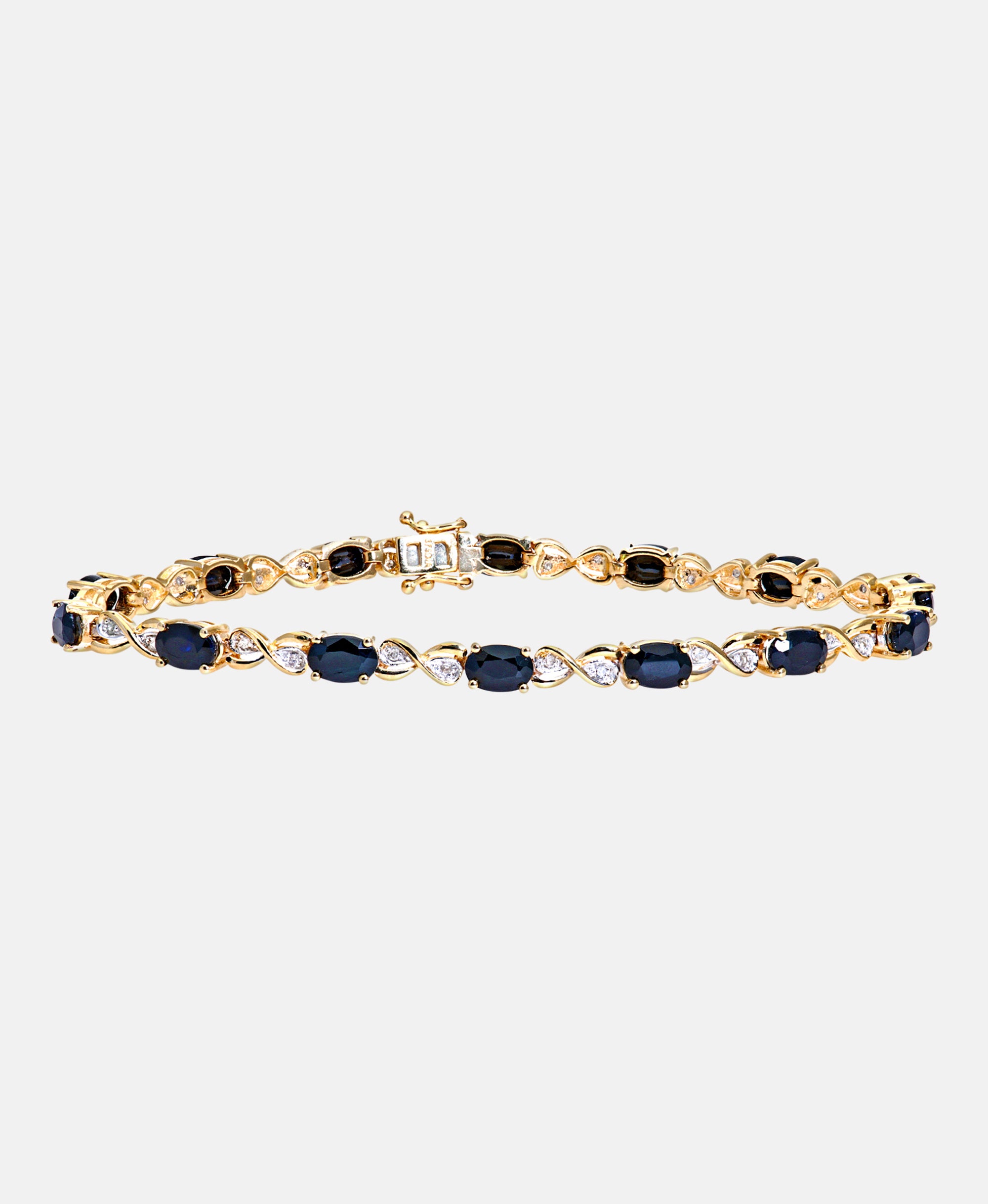 Armband aus 375 Gelbgold mit Diamant mit Saphir Infinity-Design