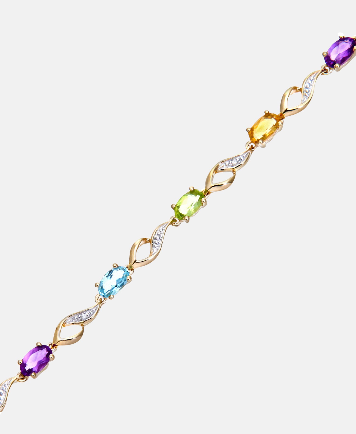 Armband aus 375 Gelbgold mit Diamant mit Amethyst