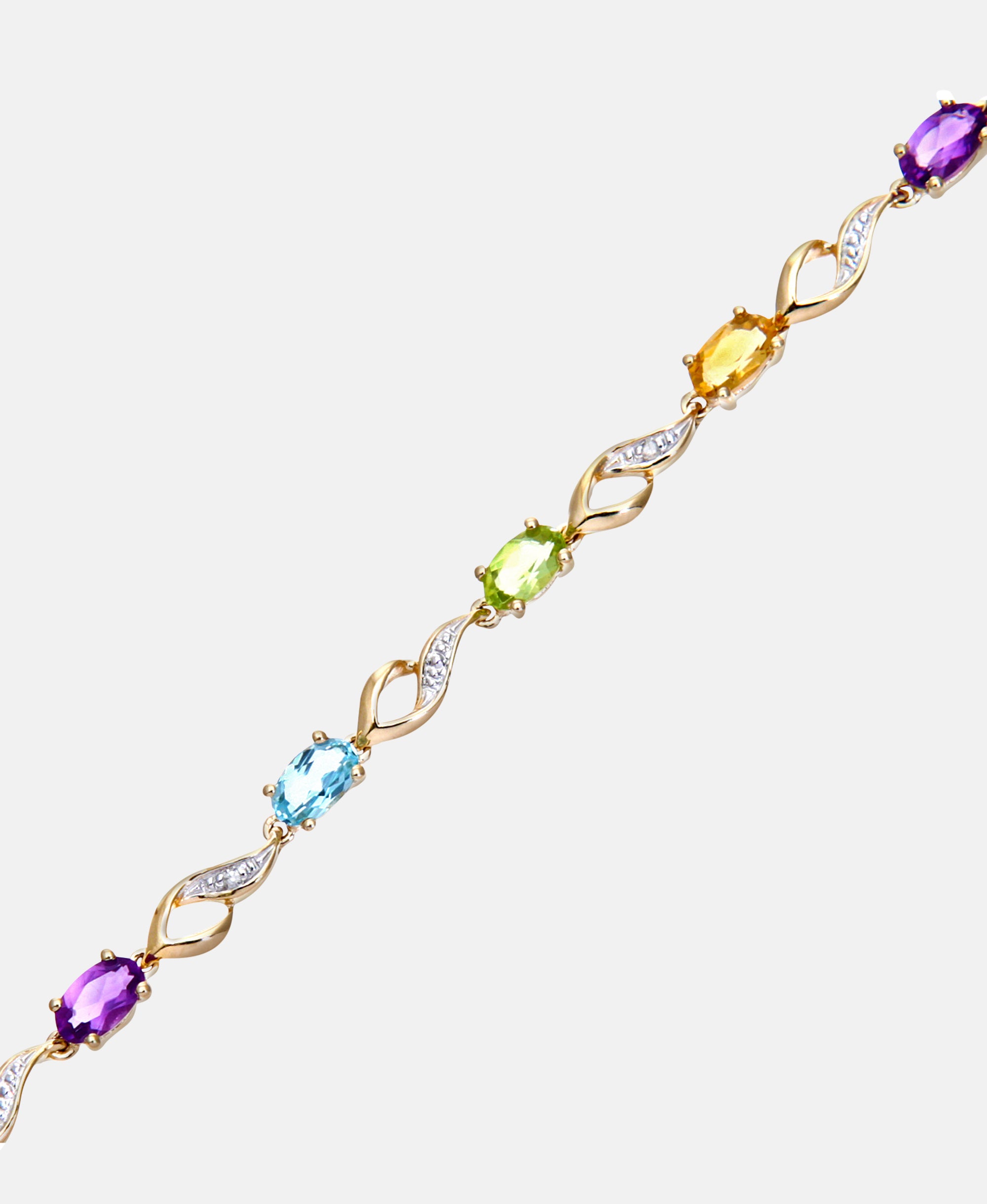 Armband aus 375 Gelbgold mit Diamant mit Amethyst
