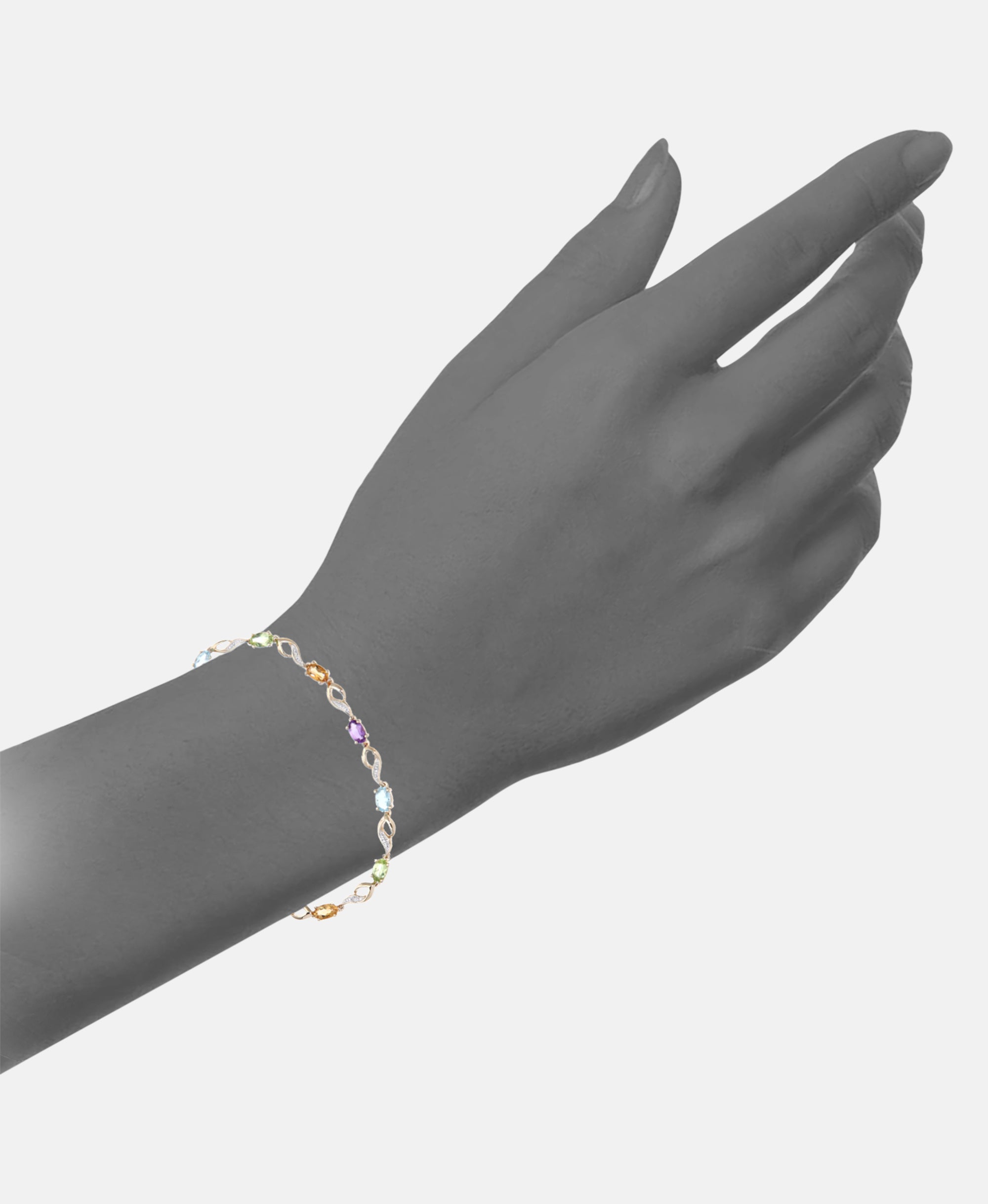 Armband aus 375 Gelbgold mit Diamant mit Amethyst