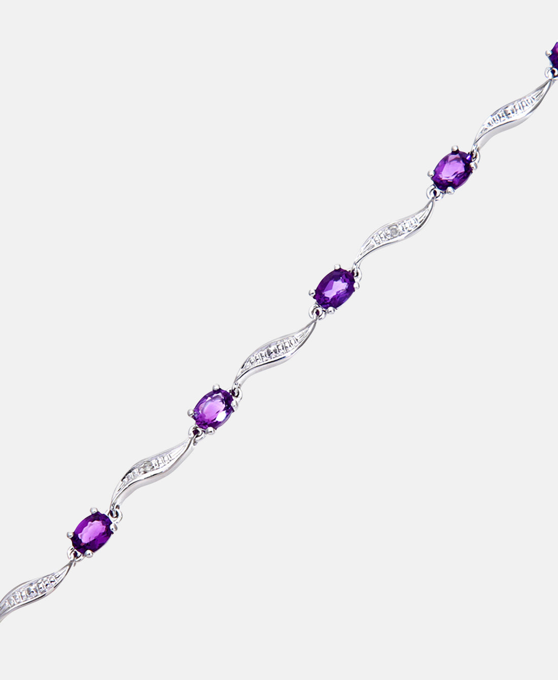 Armband aus 375 Weißgold mit Diamant mit Amethyst