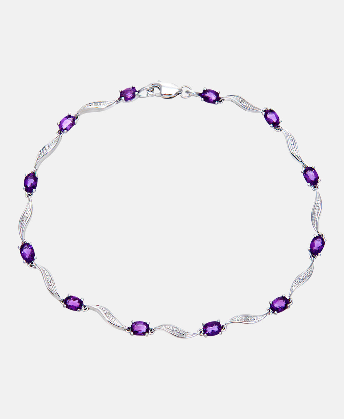 Armband aus 375 Weißgold mit Diamant mit Amethyst