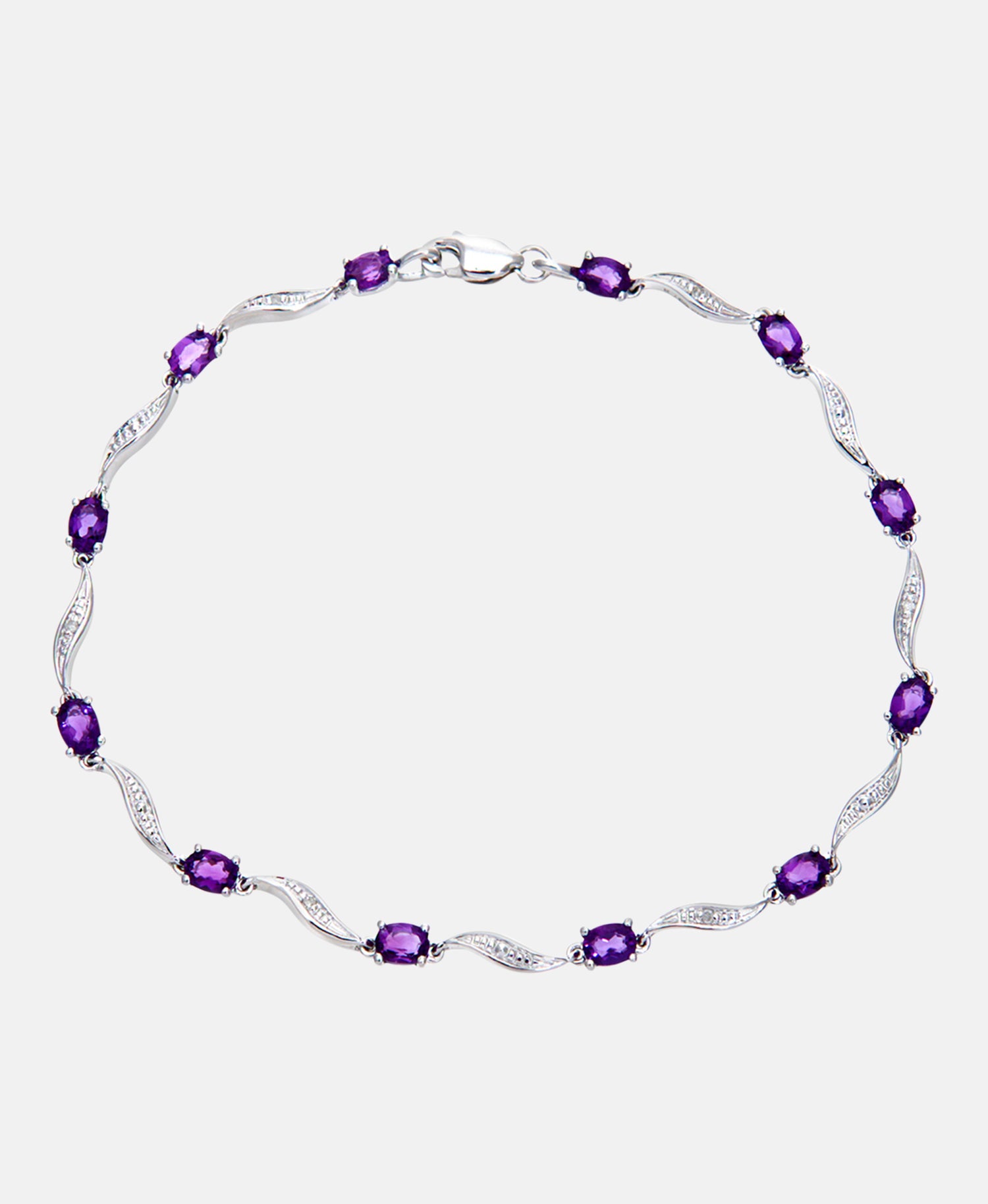 Armband aus 375 Weißgold mit Diamant mit Amethyst