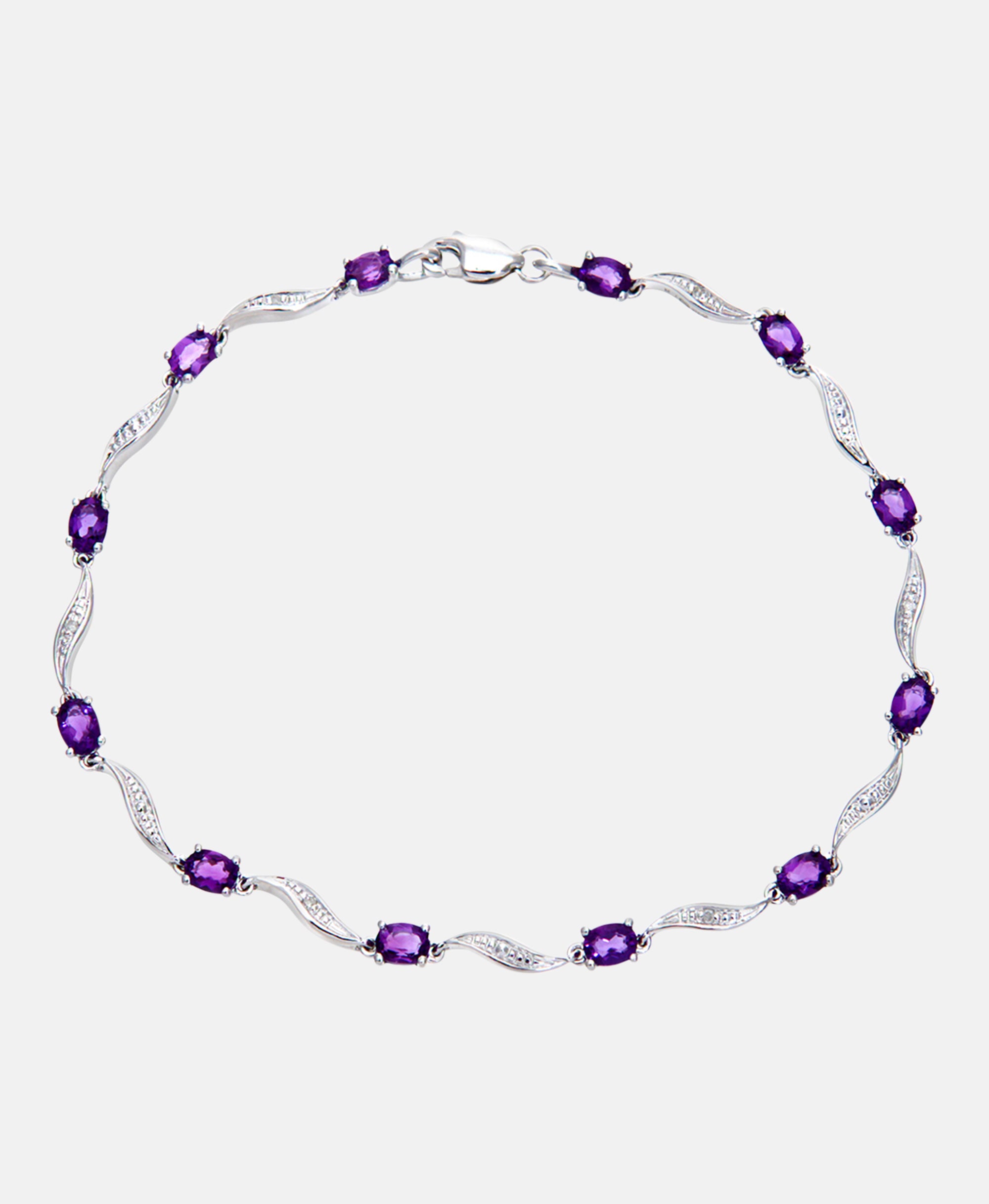 Armband aus 375 Weißgold mit Diamant mit Amethyst