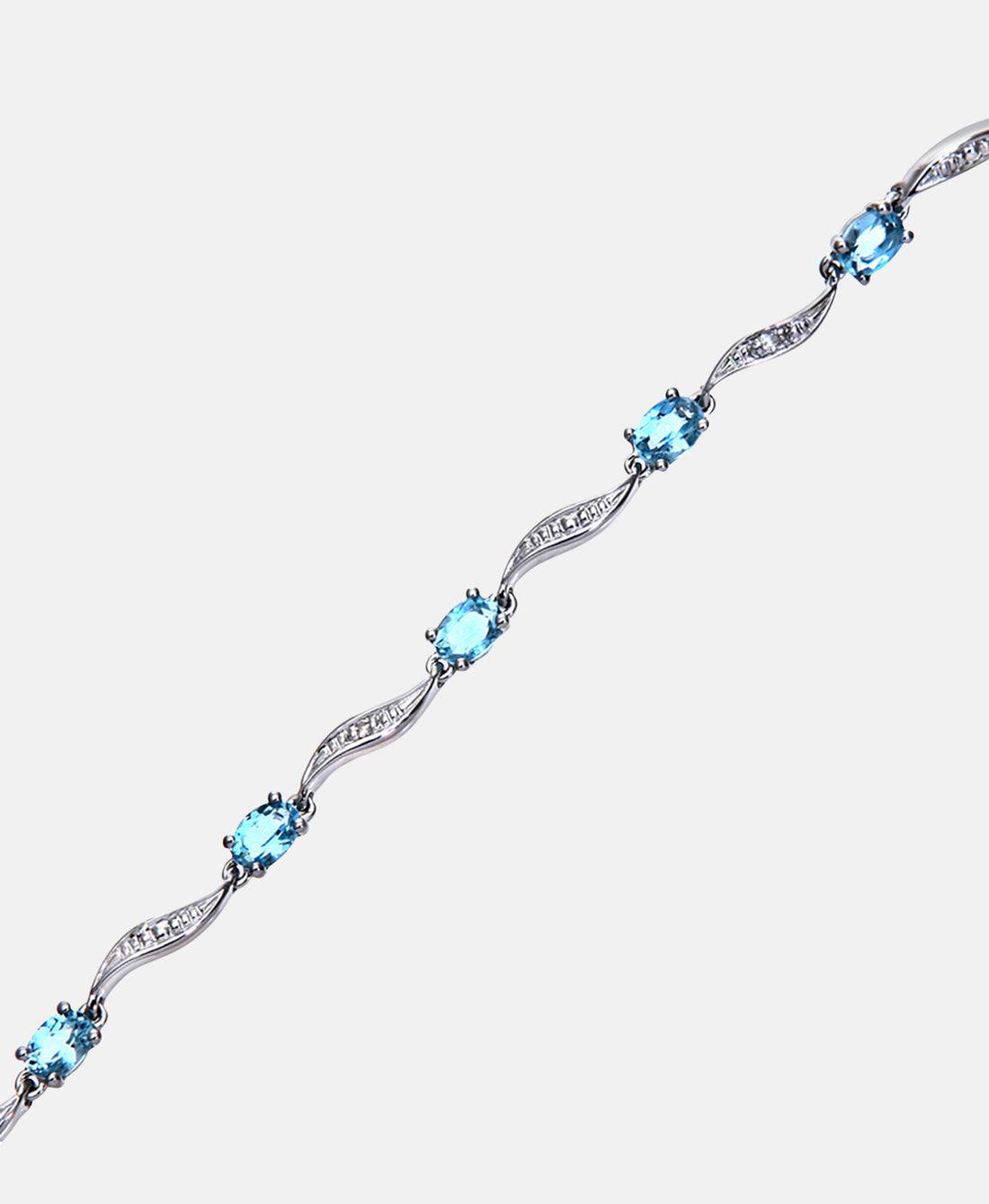 Armband aus 375 Weißgold mit Diamant mit Topas