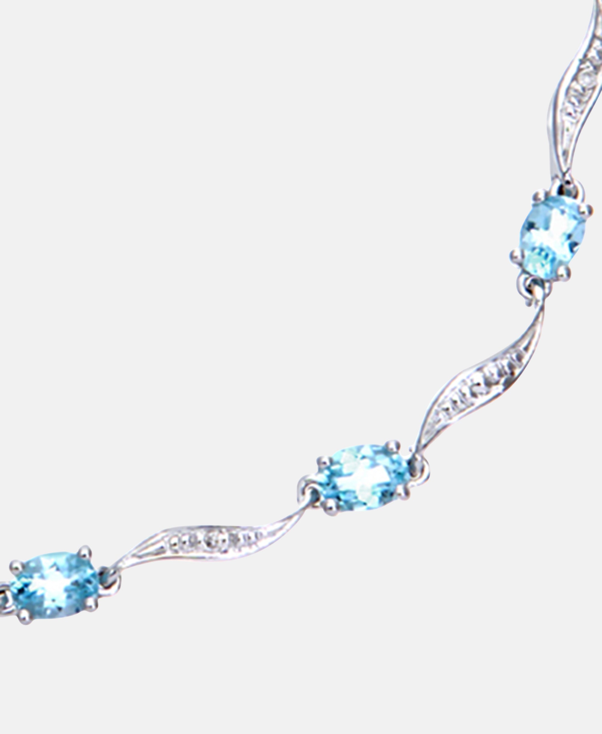 Armband aus 375 Weißgold mit Diamant mit Topas