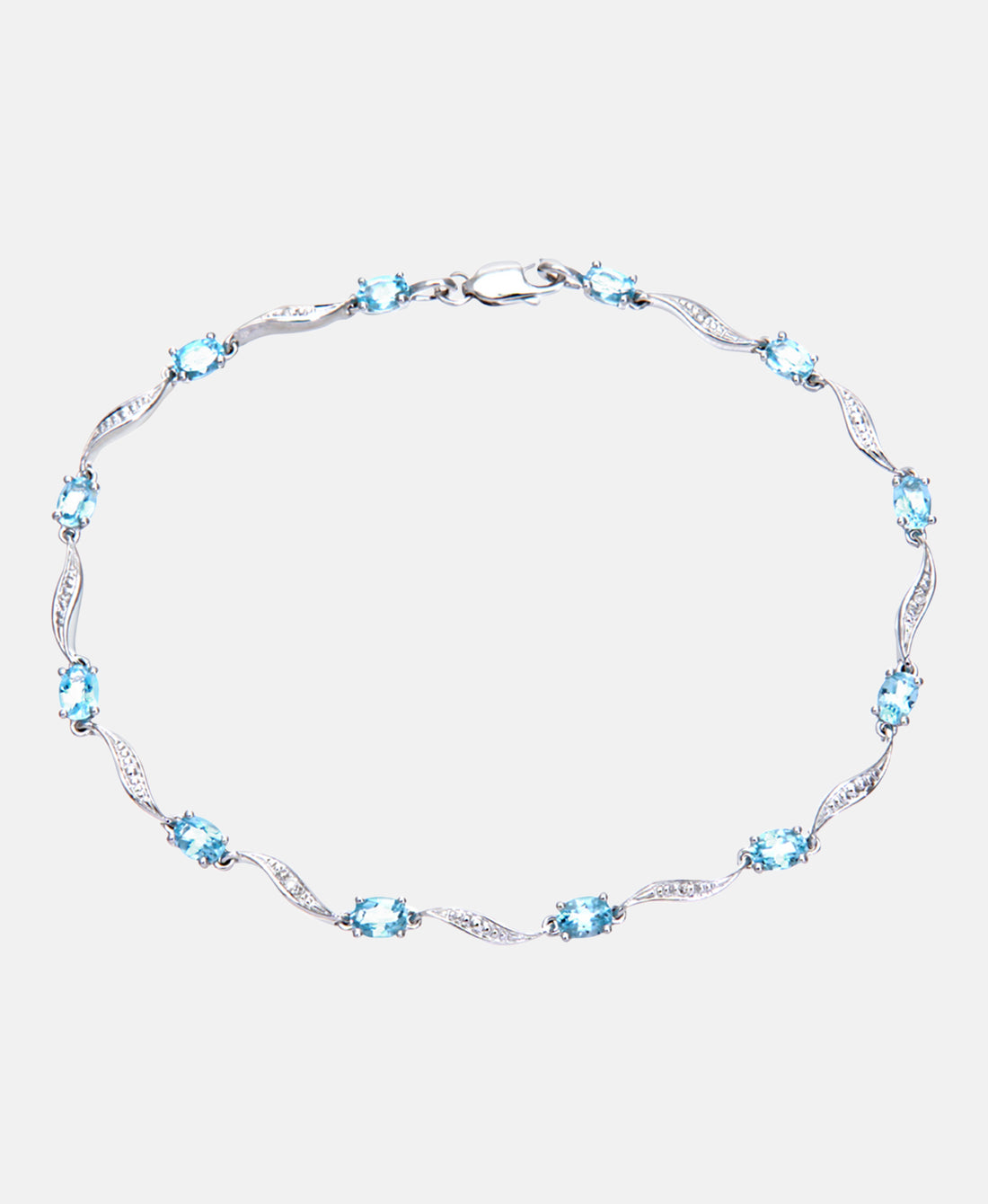 Armband aus 375 Weißgold mit Diamant mit Topas