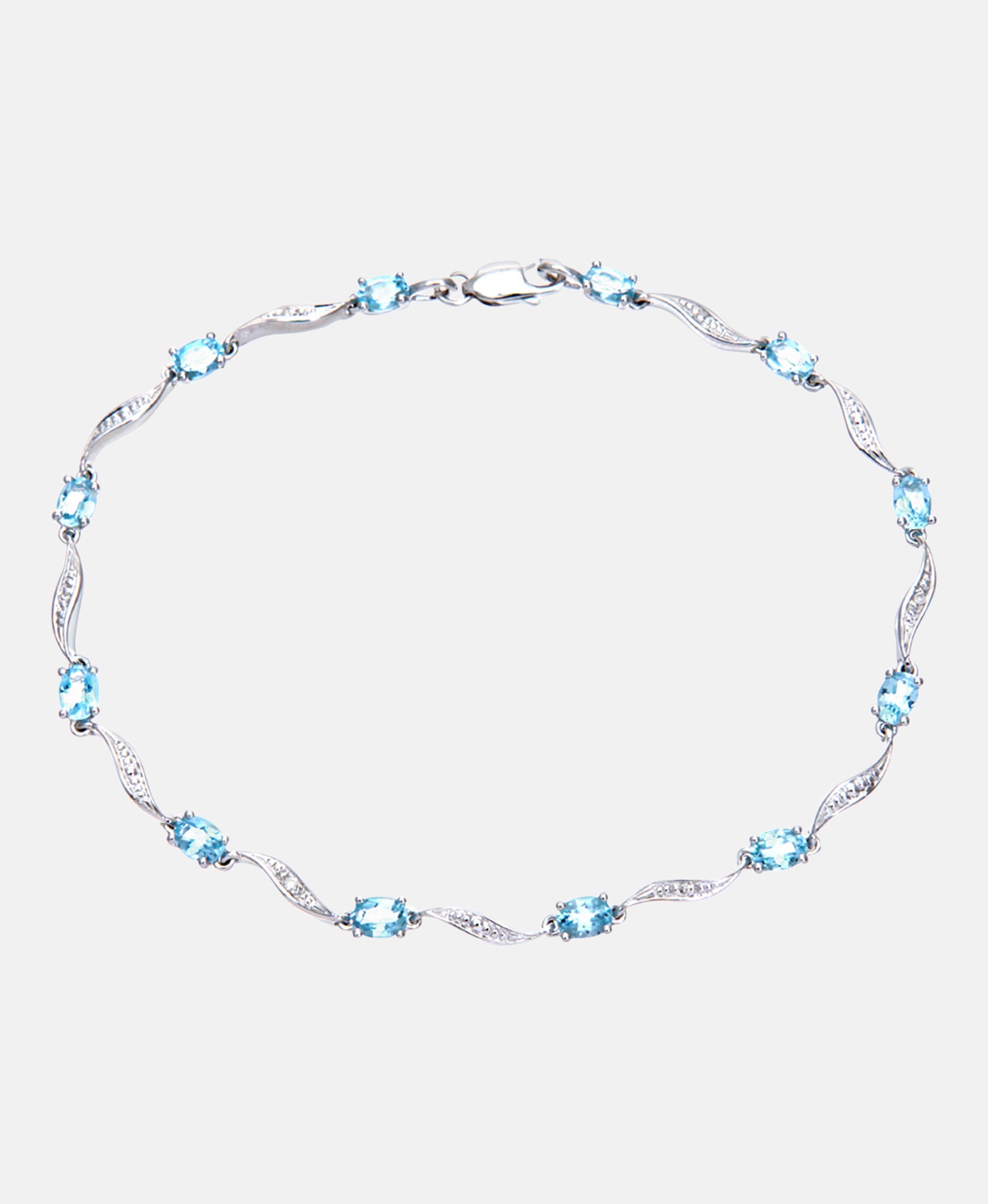 Armband aus 375 Weißgold mit Diamant mit Topas