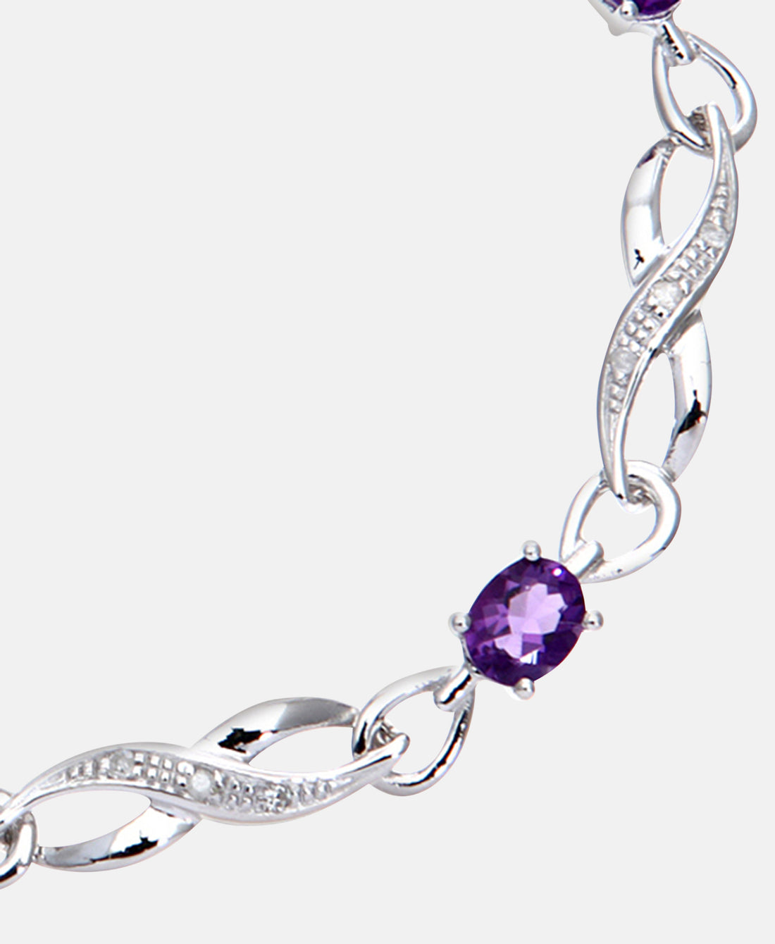 Armband aus 375 Weißgold mit Diamant mit Amethyst
