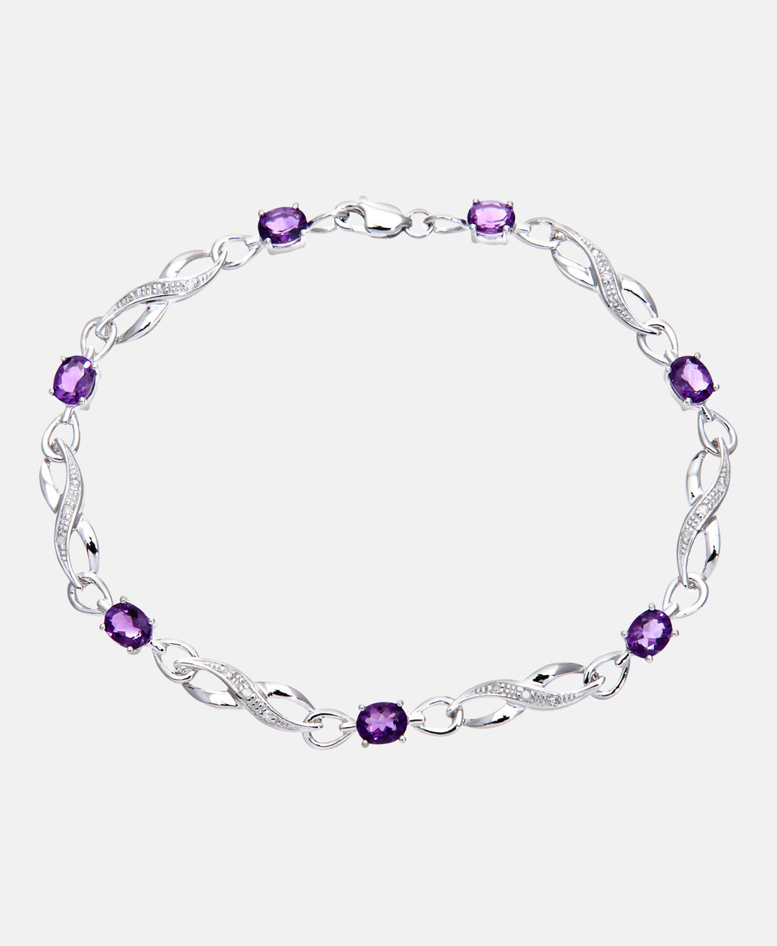 Armband aus 375 Weißgold mit Diamant mit Amethyst