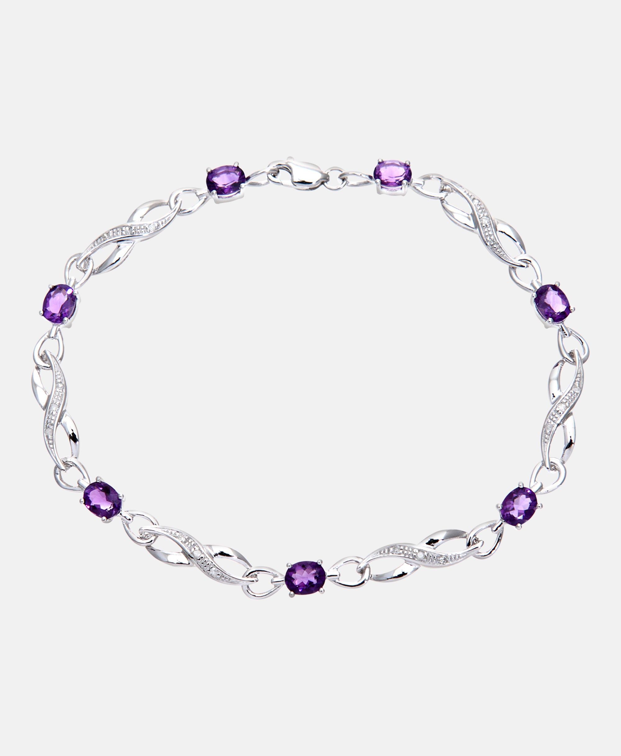 Armband aus 375 Weißgold mit Diamant mit Amethyst