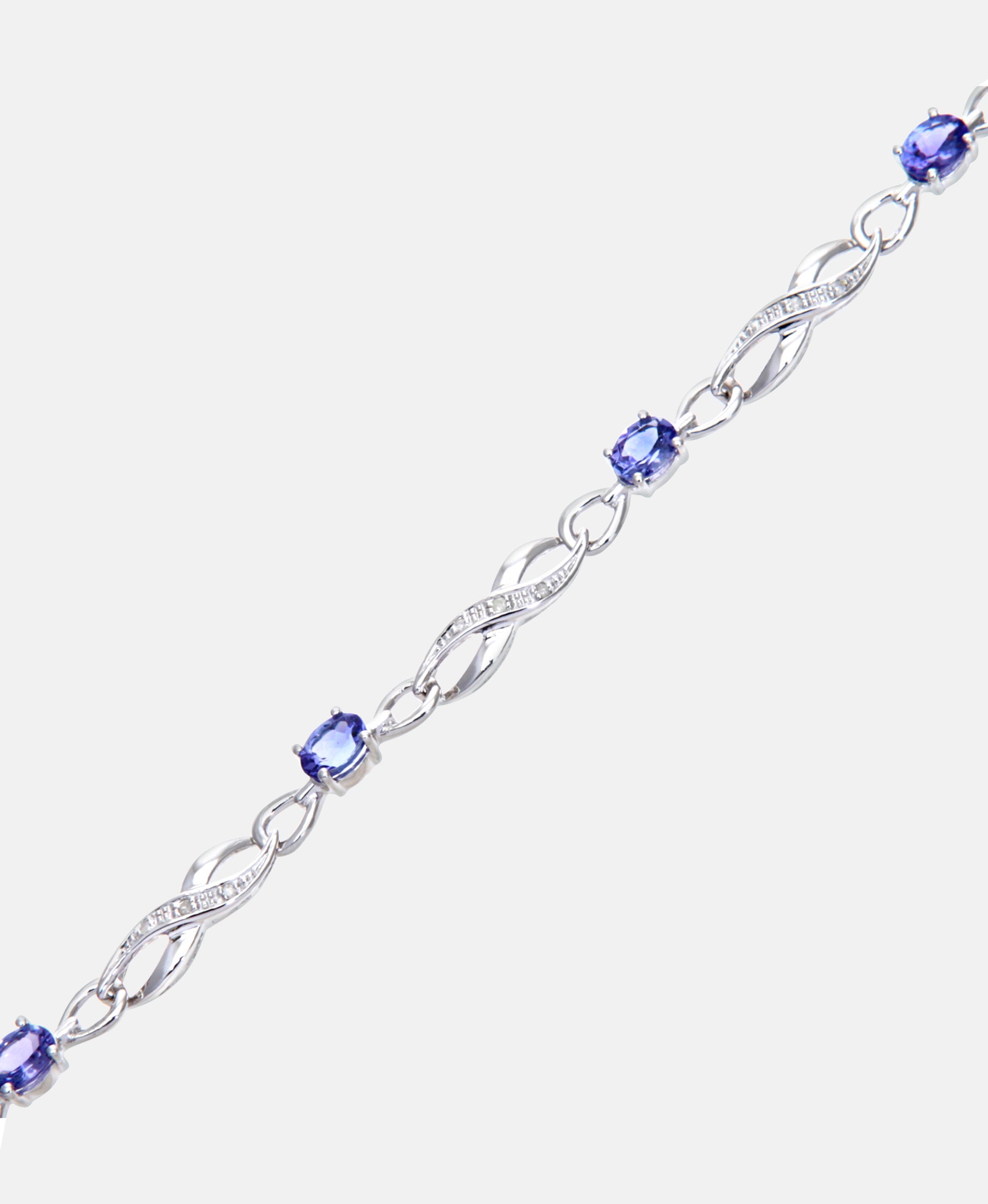 Armband aus 375 Weißgold mit Diamant mit Tansanit