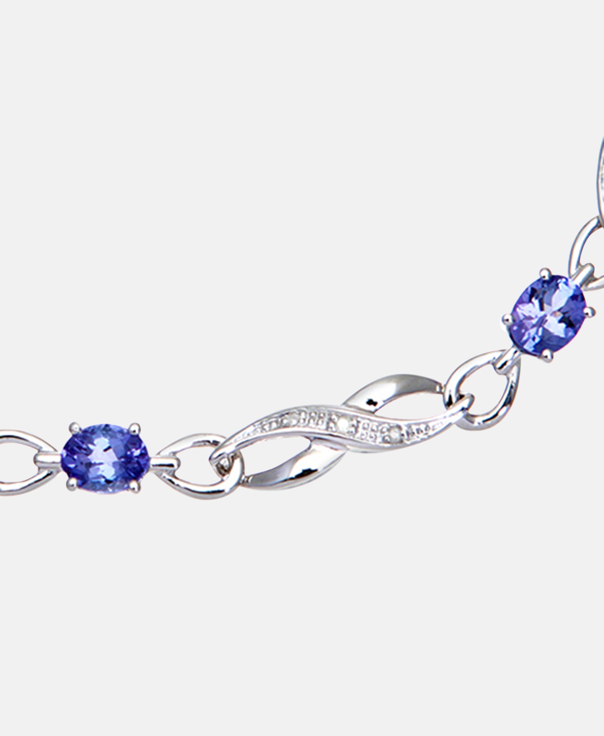 Armband aus 375 Weißgold mit Diamant mit Tansanit