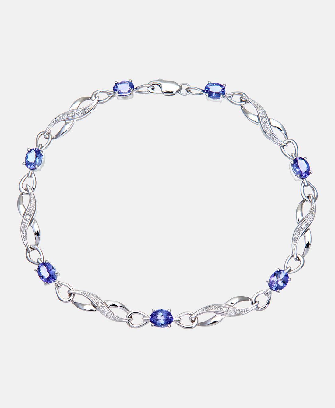Armband aus 375 Weißgold mit Diamant mit Tansanit