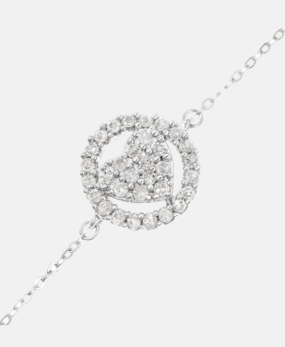 Armband aus 375 Weißgold mit Diamant Herz-Design