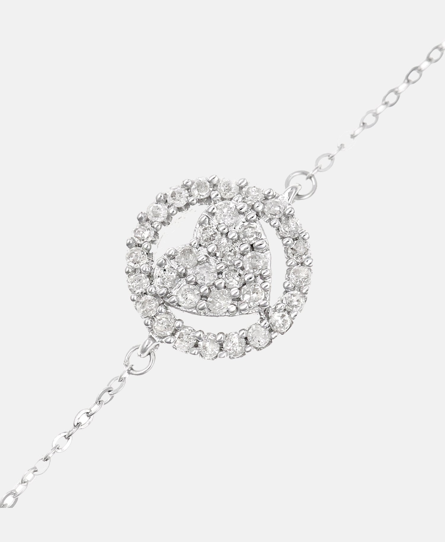 Armband aus 375 Weißgold mit Diamant Herz-Design