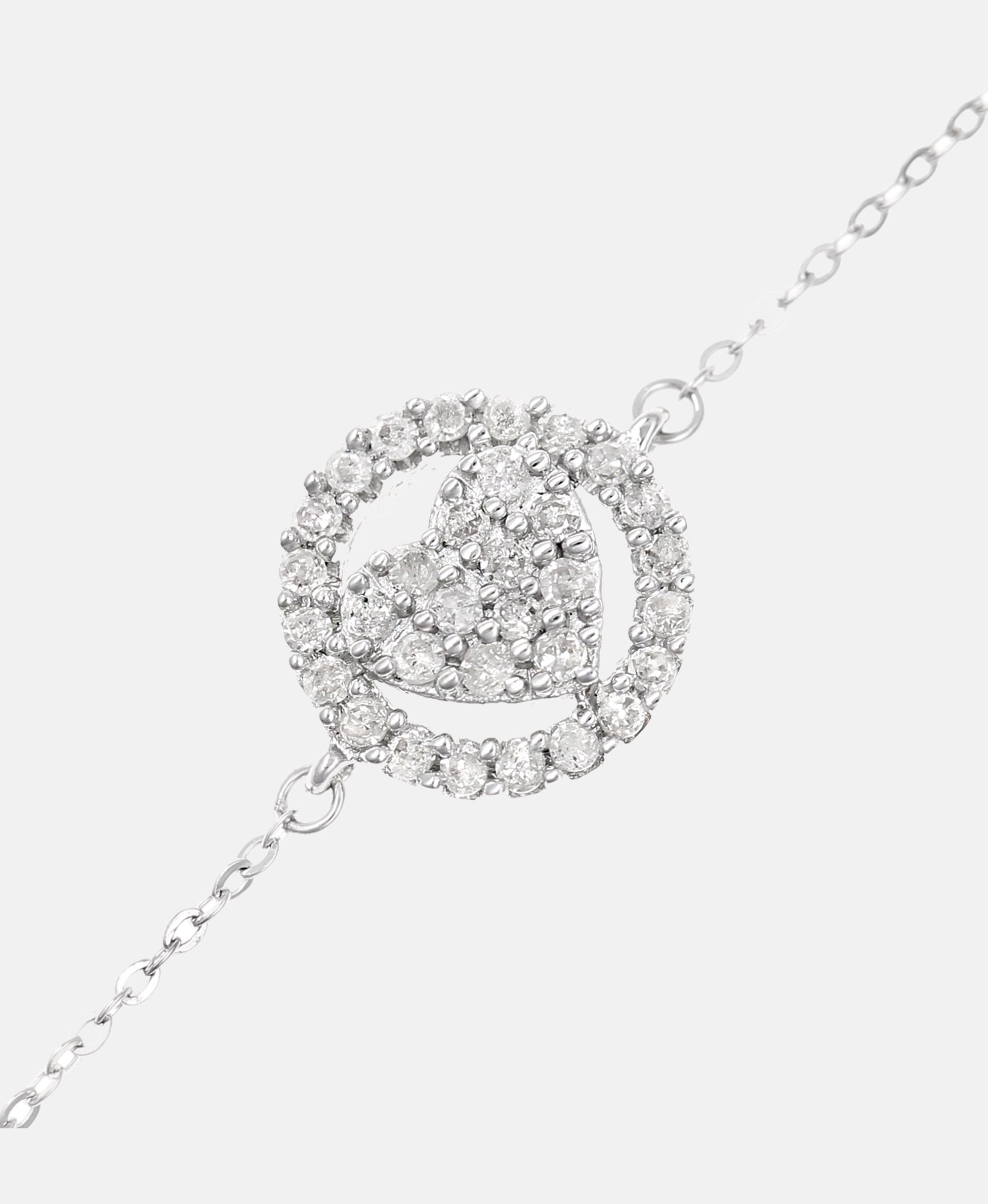 Armband aus 375 Weißgold mit Diamant Herz-Design