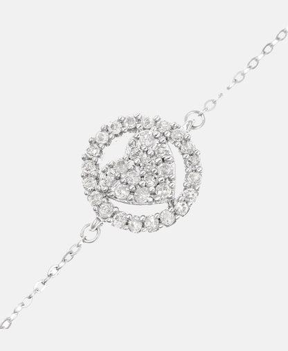 Armband aus 375 Weißgold mit Diamant Herz-Design