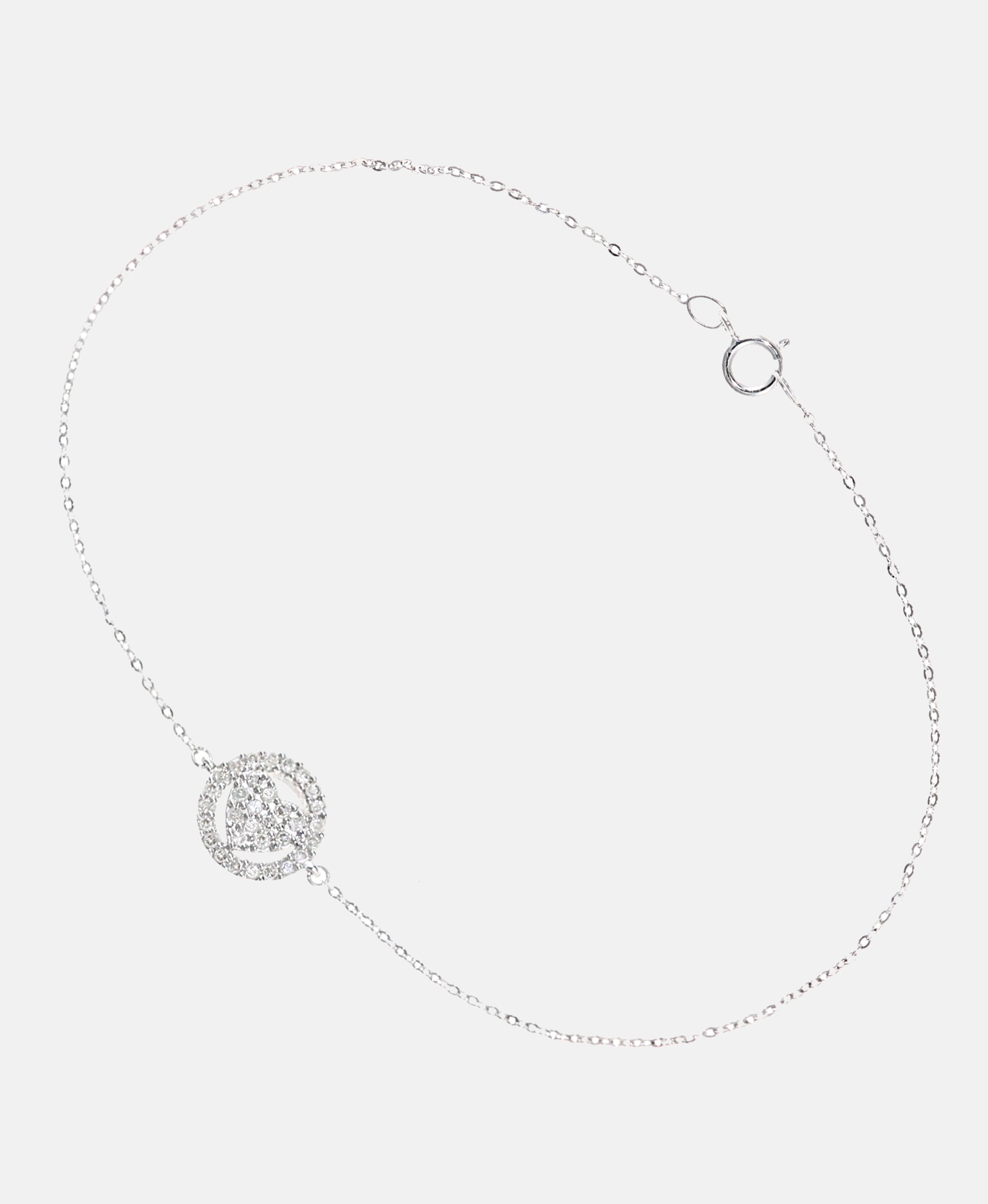 Armband aus 375 Weißgold mit Diamant Herz-Design